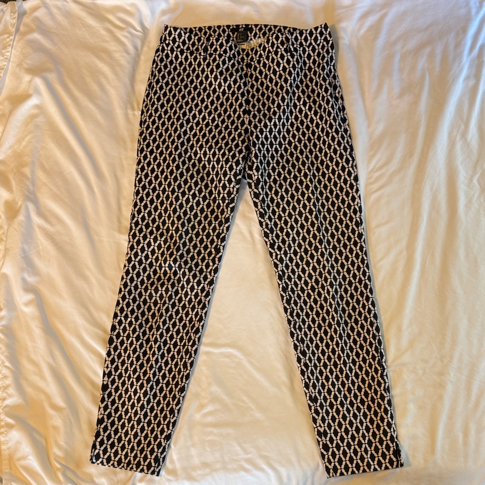 H&M Ankle Pants, Geometric Pattern, Comfortable Casual, Dressy Trousers - 4‎